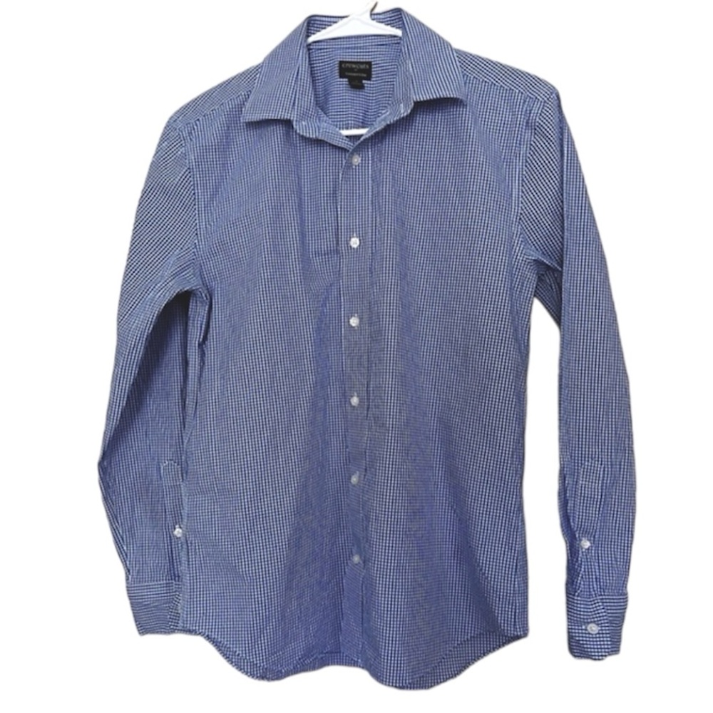 J. Crew Crewcuts Thompson | Boys Blue Checkered Button-down Shirt | size 14